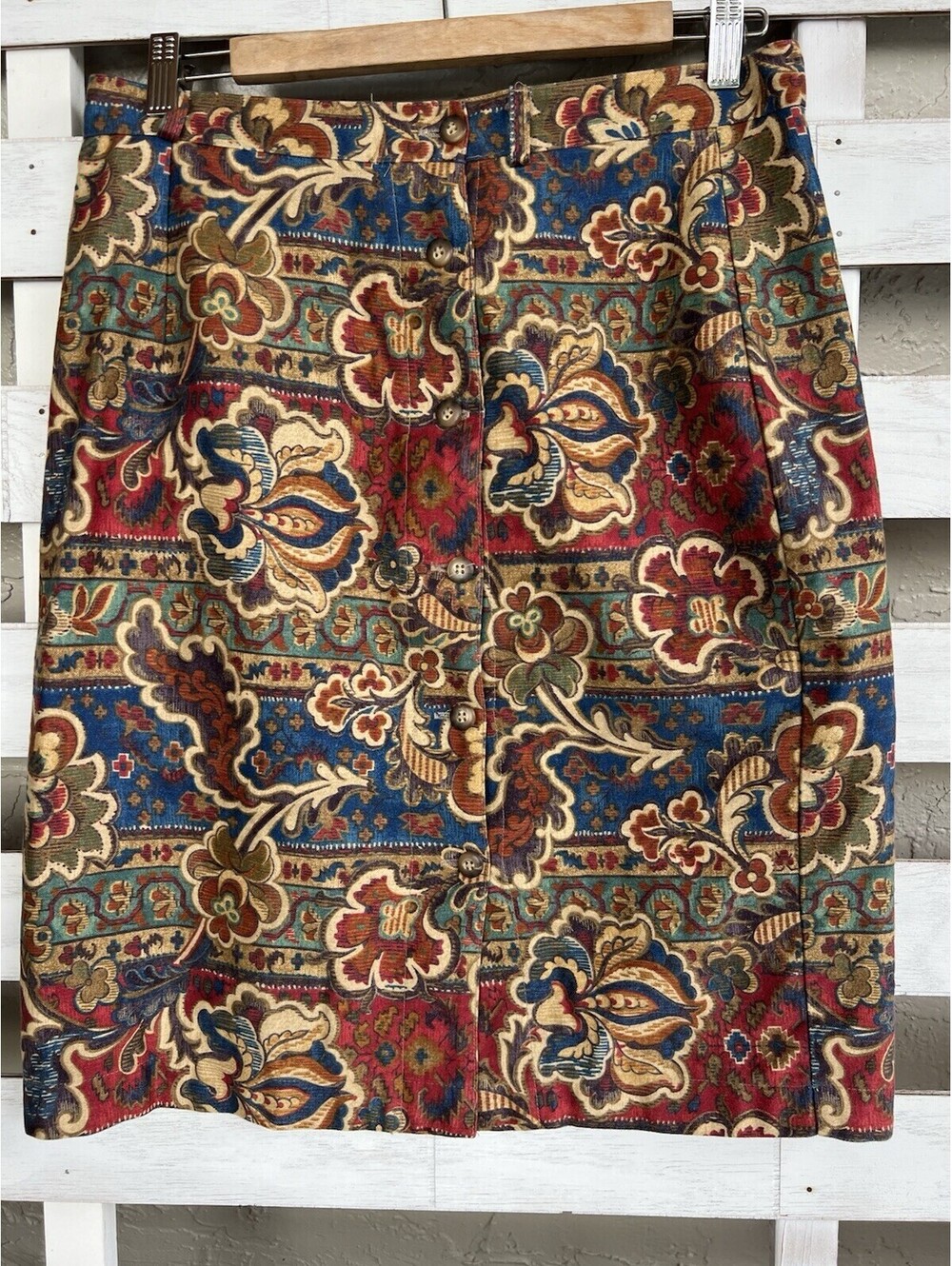 VRG SPORT womens Pencil Skirt Size 10 Made In USA Button Front Vintage. - Picture 2 of 15